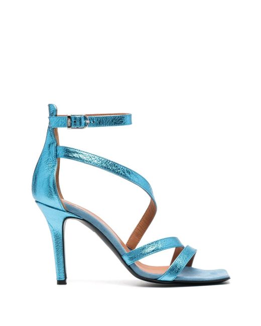 Via Roma 15 100mm open-toe leather sandals