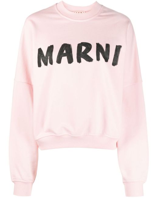 Marni logo-print cotton sweatshirt