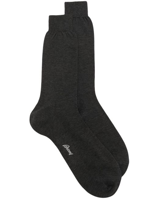 Brioni intarsia-logo cotton socks