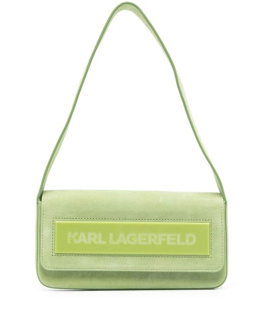 Karl Lagerfeld Essential K suede shoulder bag
