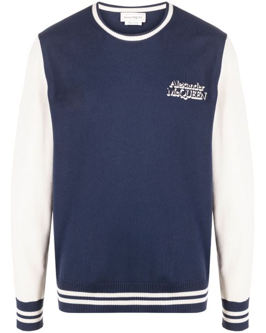 Alexander McQueen logo-print long-sleeve jumper