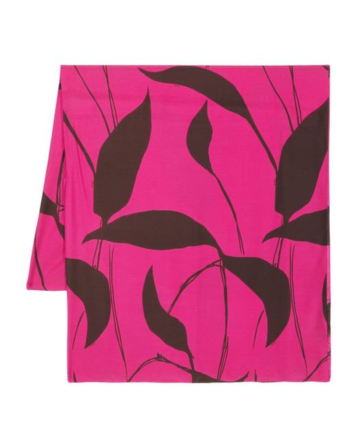 Kiton leaf-print scarf