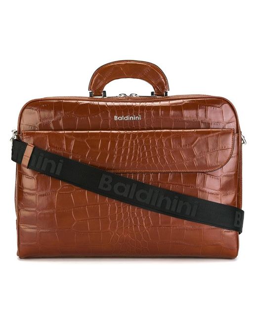 Baldinini crocodile skin effect briefcase Leather