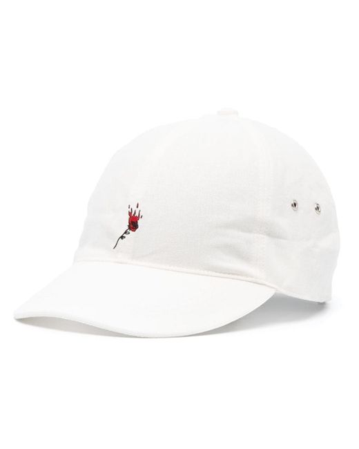 Undercover floral-embroidered curved-peak cap