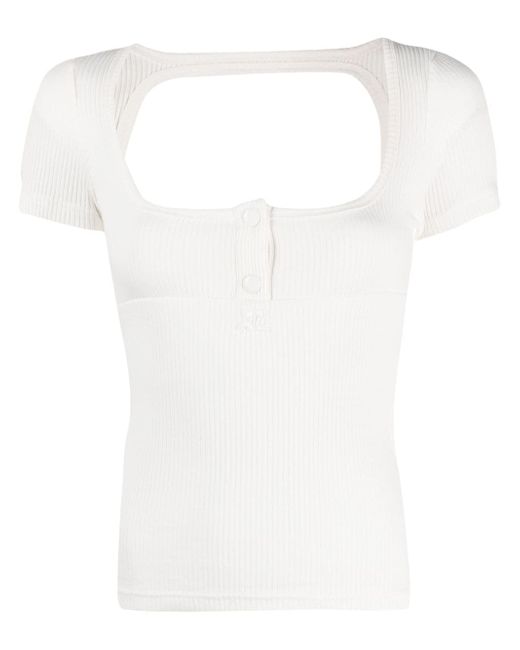 Courrèges open-back ribbed-knit top