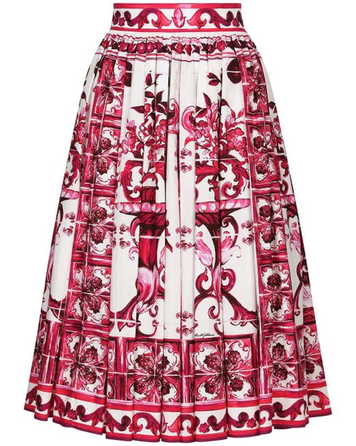 Dolce & Gabbana graphic-print high-waisted skirt