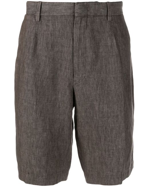 Z Zegna slub-texture mid-rise shorts
