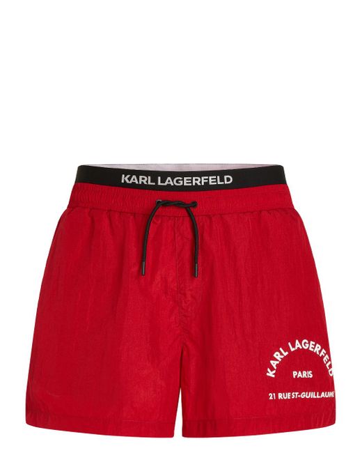 Karl Lagerfeld logo-waistband swim shorts