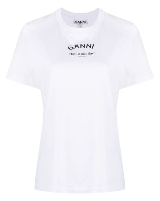 Ganni logo-print short-sleeve T-shirt