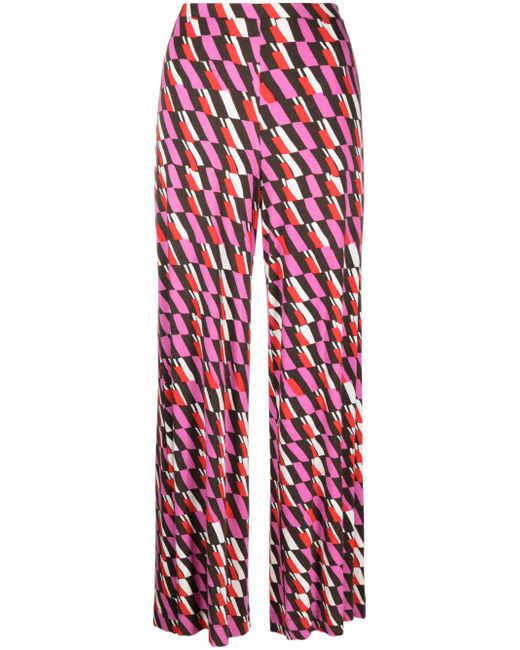 Diane von Furstenberg Holly abstract-print palazzo trousers