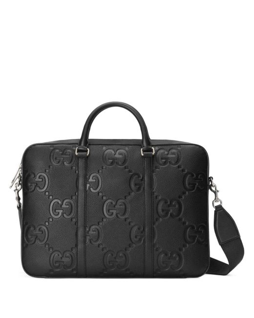 Gucci debossed-logo laptop bag