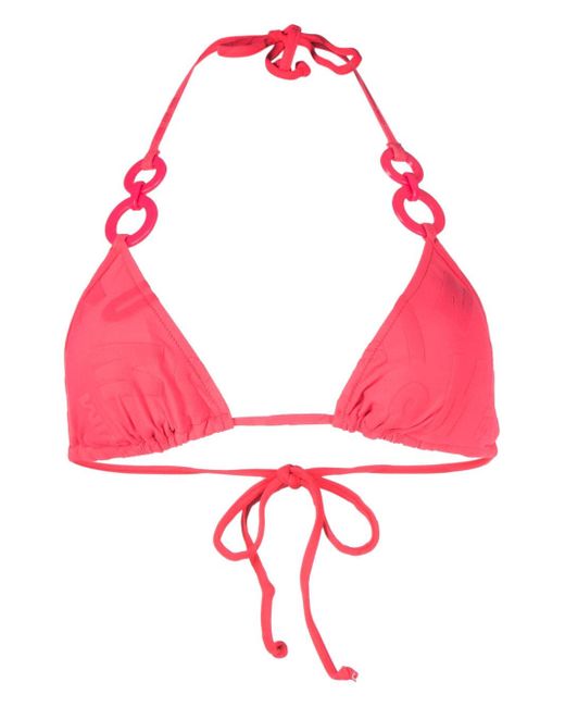 Moschino logo triangle bikini top