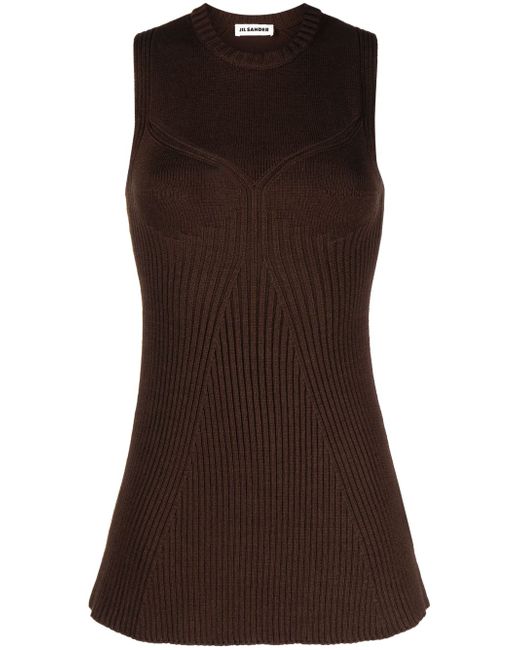 Jil Sander sleeveless ribbed-knit top