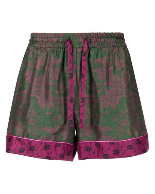Pierre-Louis Mascia printed elasticated silk shorts