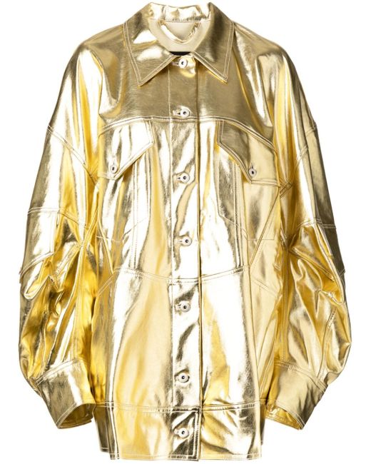 Melitta Baumeister oversized metallic-finish jacket