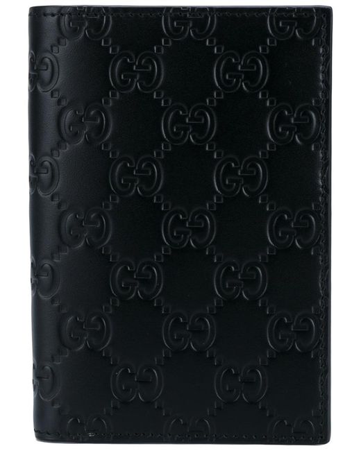 Gucci ssima Leather Passport Case Leather