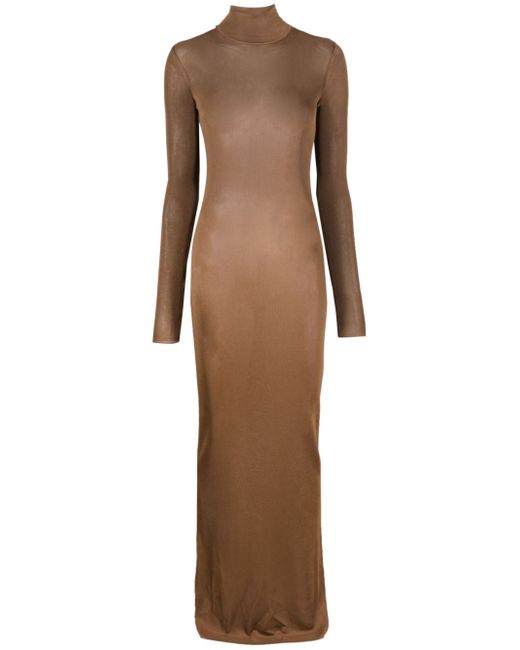 Saint Laurent funnel-neck long-sleeve dress