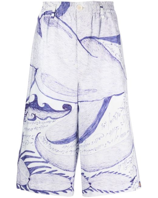 Lemaire graphic-print below-knee shorts