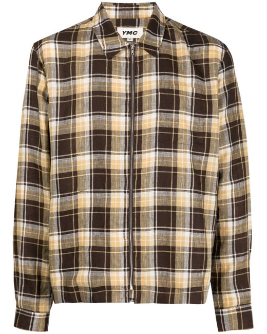 Ymc Bowie checked zip-up shirt