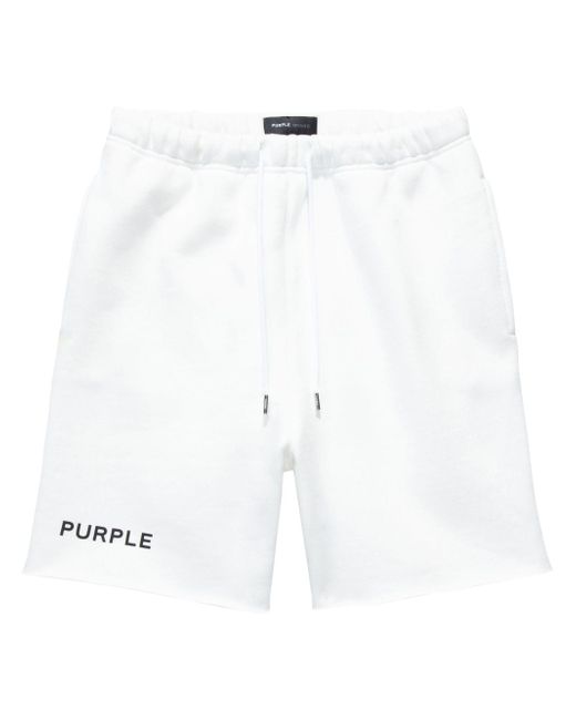 Purple Brand logo-print cotton track shorts