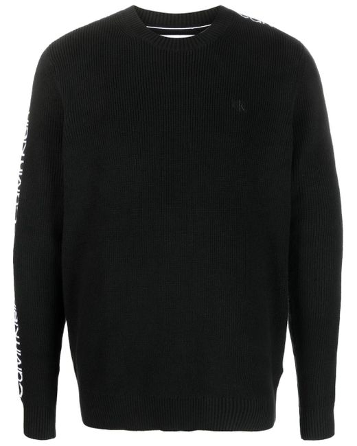 Calvin Klein logo-tape crew-neck sweatshirt