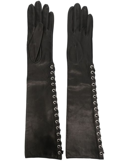 Manokhi lace-up leather gloves