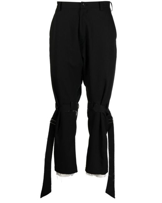 Sulvam frayed-detailed wool trousers