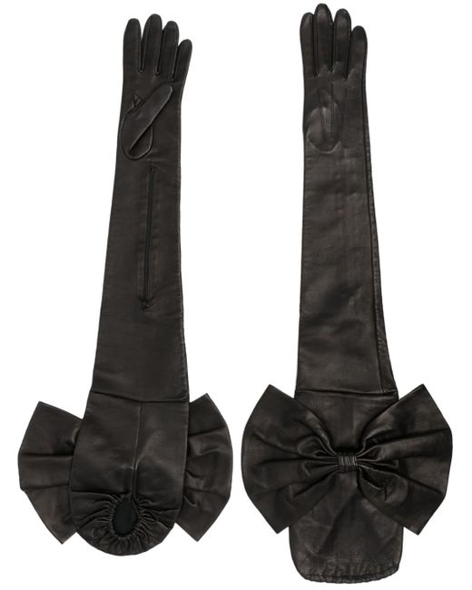 Manokhi bow-detail leather gloves