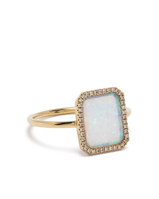 Persée 18kt yellow opal and diamond ring