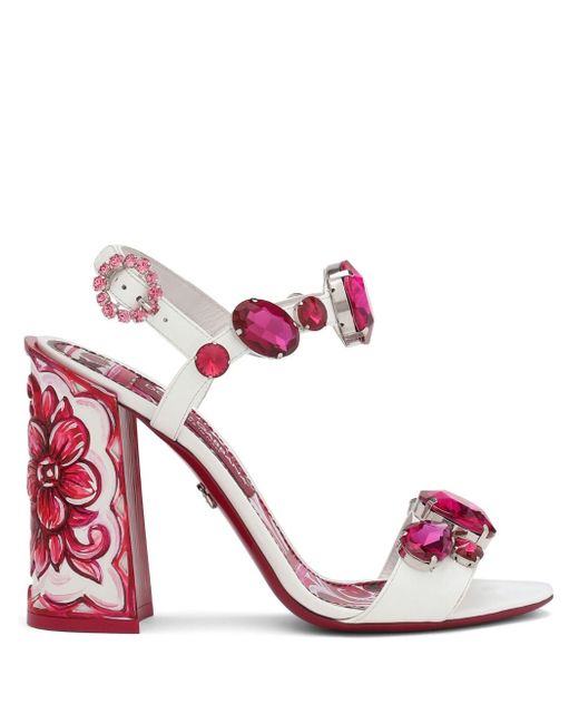 Dolce & Gabbana floral-print block-heel sandals
