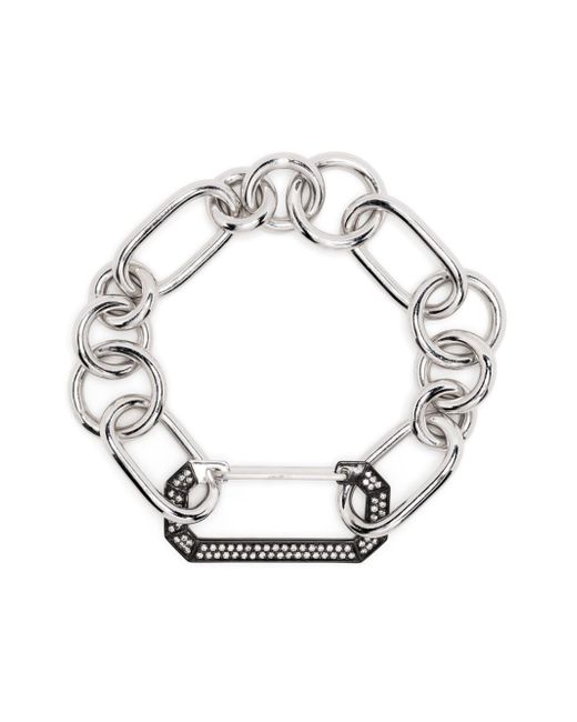 Eéra 18kt white and black gold Lucy diamond chain-link bracelet