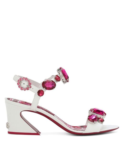 Dolce & Gabbana rhinestone-embellished leather sandals