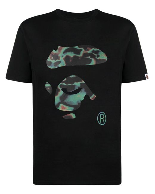 Bape Black *A Bathing Ape® logo-print cotton T-shirt