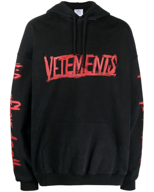 Vetements logo-print cotton hoodie