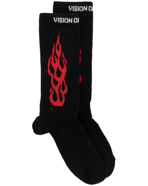 Vision Of Super flame-print socks