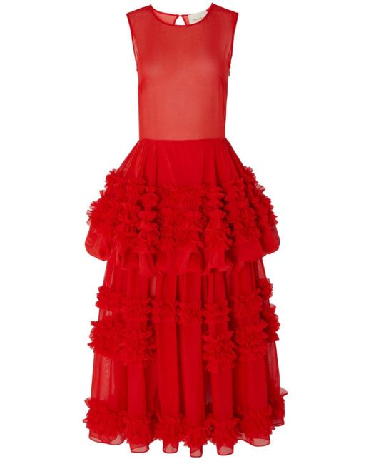 Molly Goddard Dolores ruffled tiered dress