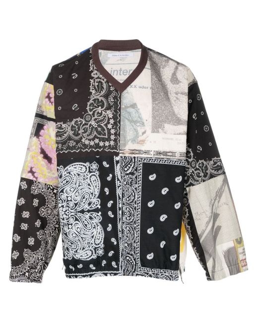Children of the discordance patchwork pattern-print cotton jumper