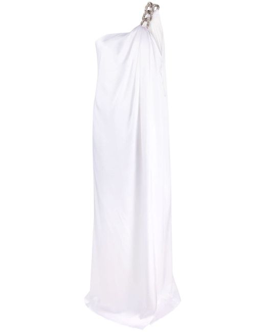 Stella McCartney one-shoulder chain-strap gown
