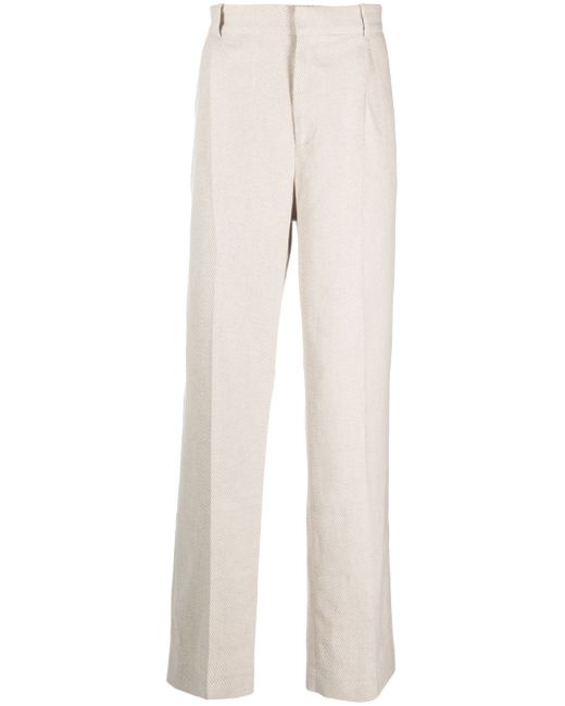Botter straight-leg cotton-linen blend trousers