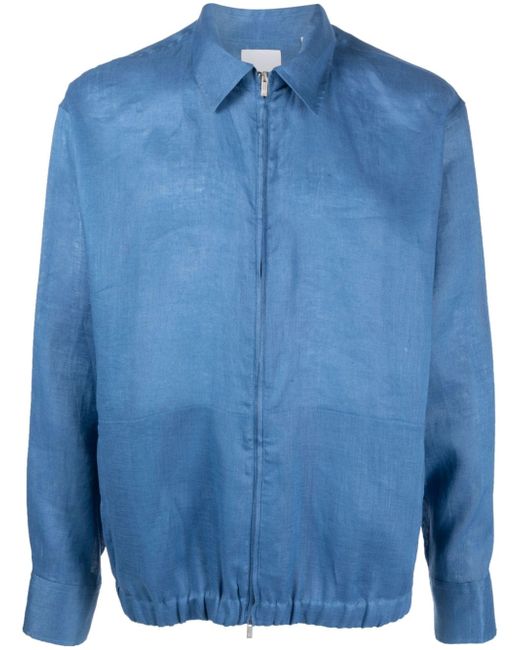 PT Torino zip-up linen shirt jacket