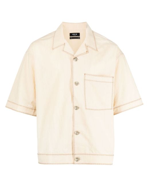 Five Cm contrast-stitching short-sleeved shirt