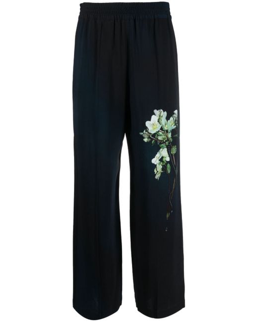 Victoria Beckham floral-print wide-leg trousers