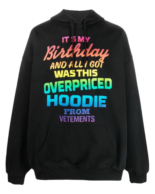 Vetements rainbow text-print hoodie