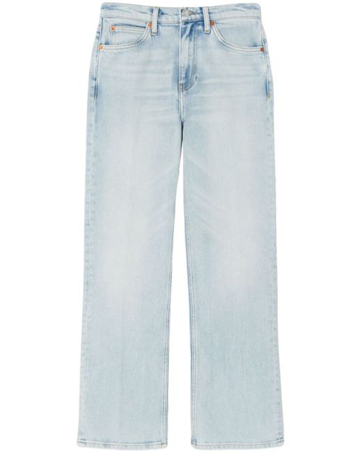 Re/Done logo-patch cropped jeans