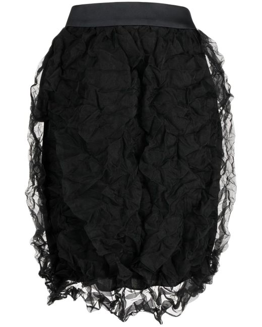 Undercover crepe-texture midi skirt