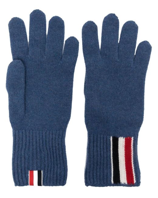 Thom Browne RWB intarsia stripe gloves
