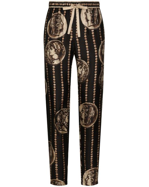 Dolce & Gabbana coin-print drawstring trousers