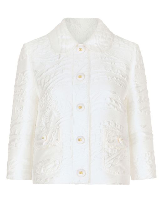 Dolce & Gabbana brocade rounded-collar jacket