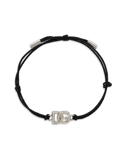 Dolce & Gabbana DG logo charm cord bracelet