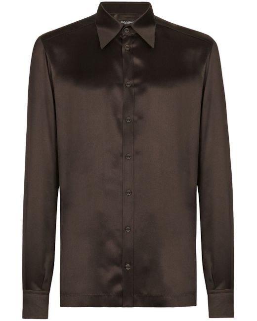 Dolce & Gabbana button-up satin-finish shirt